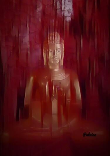 Цифровое искусство под названием "Buddha behind the V…" - Patrick John Bennett (Patrice), Подлинное произведение искусства,…