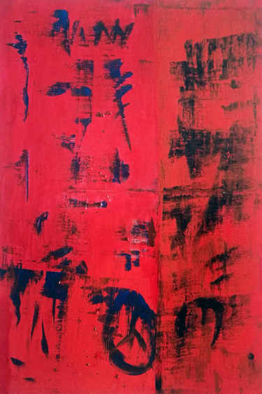 Painting titled "Variation - Rouge A…" by Patrick Joosten, Original Artwork, Acrylic