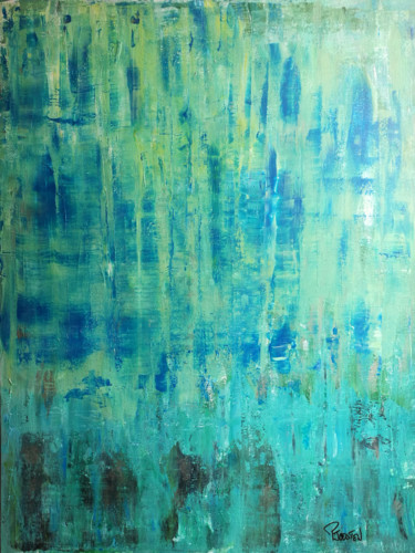 Schilderij getiteld "Emerald beads" door Patrick Joosten, Origineel Kunstwerk, Acryl