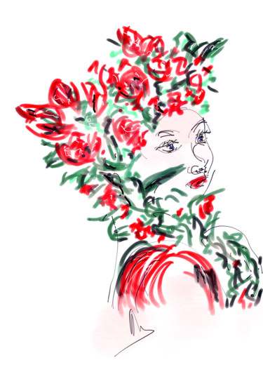 Arts numériques intitulée "Fête des fleurs" par Patrick Joosten, Œuvre d'art originale, Peinture numérique