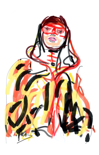 Grafika cyfrowa / sztuka generowana cyfrowo zatytułowany „Red Sunglasses” autorstwa Patrick Joosten, Oryginalna praca, Malar…