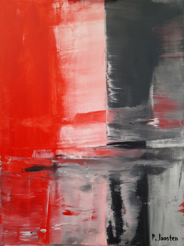 Painting titled "Le rouge et le Noir" by Patrick Joosten, Original Artwork, Acrylic
