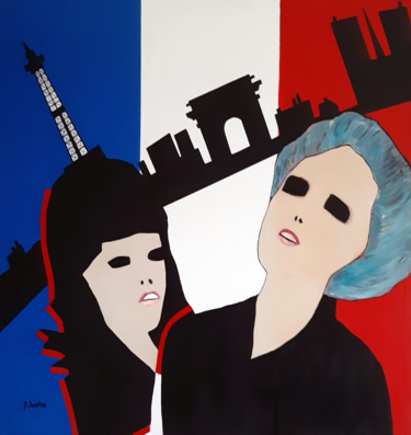 Painting titled "This is PARIS" by Patrick Joosten, Original Artwork, Acrylic Mounted on Wood Stretcher frame