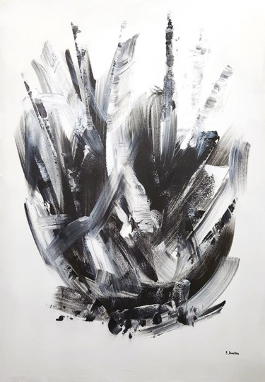 Painting titled "Black and White Par…" by Patrick Joosten, Original Artwork, Acrylic