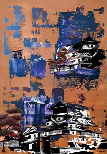 Digitale Kunst mit dem Titel "Mount Fuji - Colors" von Patrick Joosten, Original-Kunstwerk, 2D digitale Arbeit
