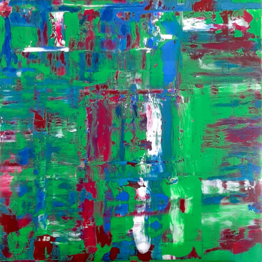 Painting titled "Green" by Patrick Joosten, Original Artwork, Acrylic Mounted on Wood Stretcher frame