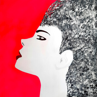 Картина под названием "Body - Woman face" - Patrick Joosten, Подлинное произведение искусства, Акрил Установлен на Деревянна…