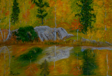 Картина под названием "La Berge" - Patrick Kessler, Подлинное произведение искусства, Акрил Установлен на Деревянная рама дл…