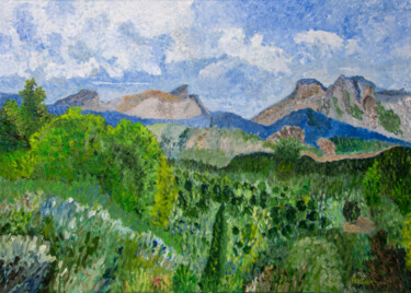Painting titled "Provence" by Patrick Kessler, Original Artwork, Acrylic Mounted on Wood Stretcher frame