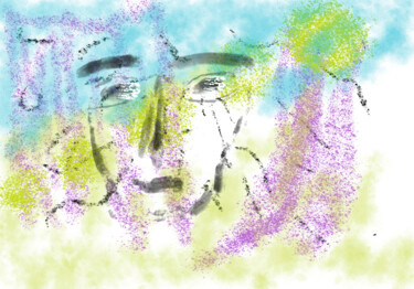 Digitale Kunst mit dem Titel "Visage lointain" von Patrick Kessler, Original-Kunstwerk, 2D digitale Arbeit