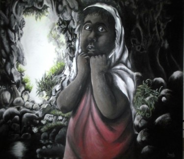 Картина под названием "Tribulation" - Patrick Koech, Подлинное произведение искусства, Масло
