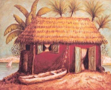 Peinture intitulée "Maison de pêcheur,…" par Patrick Lalande, Œuvre d'art originale, Huile