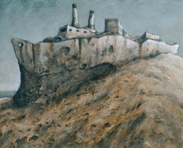 Peinture intitulée "Le cargo abandonné" par Patrick Lalande, Œuvre d'art originale, Huile