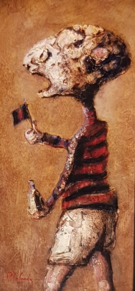 Peinture intitulée "Le supporter" par Patrick Lalande, Œuvre d'art originale, Huile