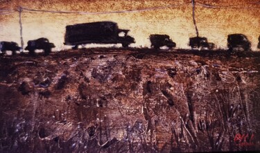 Peinture intitulée "Embouteillage" par Patrick Lalande, Œuvre d'art originale, Huile
