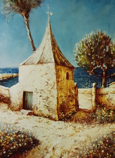 Картина под названием "Le kiosque, Toulon." - Patrick Lalande, Подлинное произведение искусства, Масло
