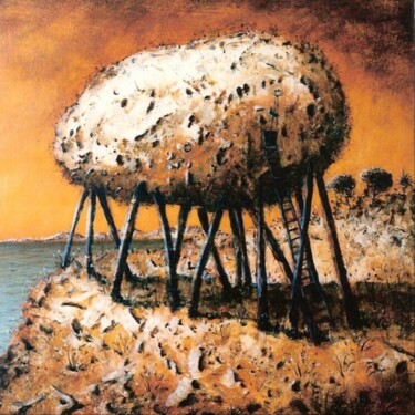 Peinture intitulée "Le nid" par Patrick Lalande, Œuvre d'art originale, Huile
