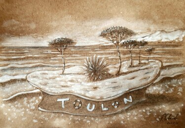 Desenho intitulada "Le Bachi,Toulon." por Patrick Lalande, Obras de arte originais, Lápis