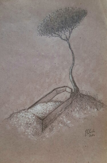 Drawing titled "Les désillusions d'…" by Patrick Lalande, Original Artwork, Pencil