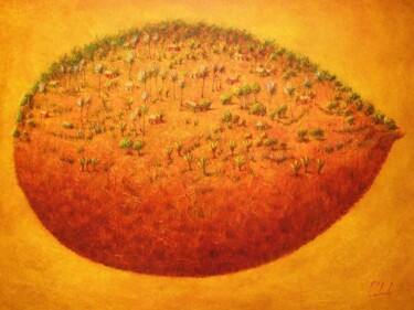 Painting titled "le fruit défendu" by Patrick Lalande, Original Artwork, Oil