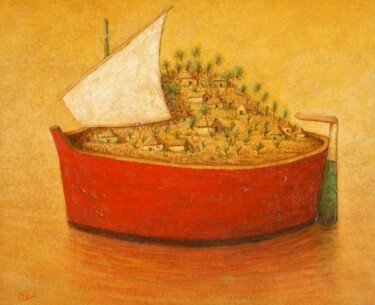 Peinture intitulée "agoué" par Patrick Lalande, Œuvre d'art originale, Huile