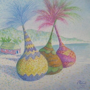 Drawing titled "paquets vaudou" by Patrick Lalande, Original Artwork