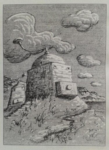 Dessin intitulée "mes vieux moulins à…" par Patrick Lalande, Œuvre d'art originale, Autre