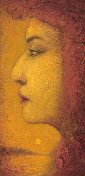 Peinture intitulée "Lucile au couchant" par Patrick Lalande, Œuvre d'art originale, Huile