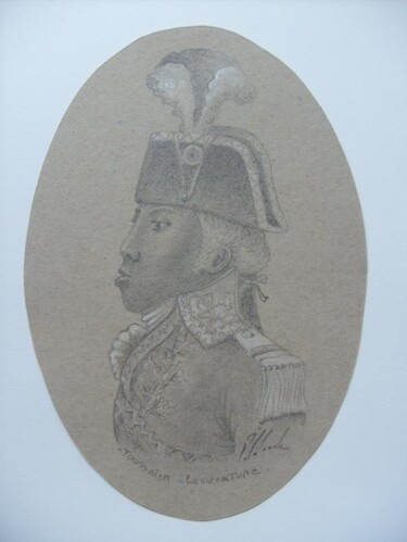 Drawing titled "portrait de Toussai…" by Patrick Lalande, Original Artwork, Graphite
