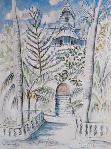 Drawing titled "hotel Oloffson à Po…" by Patrick Lalande, Original Artwork, Other
