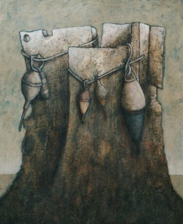 Peinture intitulée "le jusant" par Patrick Lalande, Œuvre d'art originale, Huile