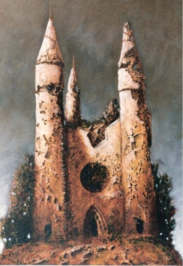 Peinture intitulée "la cathédrale" par Patrick Lalande, Œuvre d'art originale, Huile