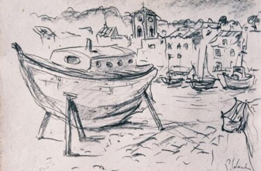 Рисунок под названием "port de Cassis" - Patrick Lalande, Подлинное произведение искусства, Другой