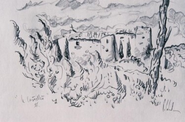 Drawing titled "le village du Caste…" by Patrick Lalande, Original Artwork, Other