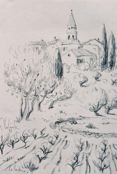 Dessin intitulée "le village de la Ca…" par Patrick Lalande, Œuvre d'art originale, Autre