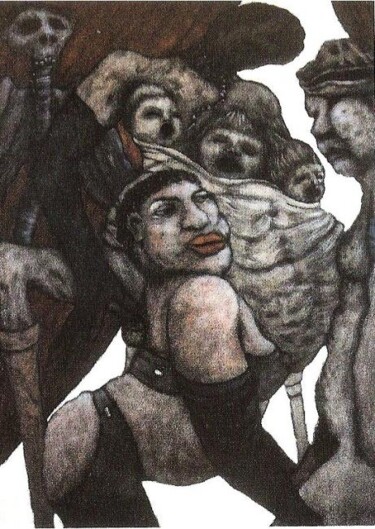 Peinture intitulée "Toulon,cour des mir…" par Patrick Lalande, Œuvre d'art originale, Huile