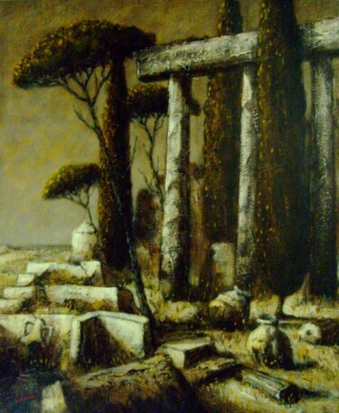 Schilderij getiteld "pompéi" door Patrick Lalande, Origineel Kunstwerk, Olie