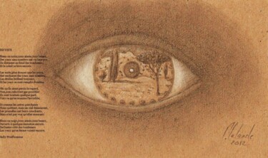 Peinture intitulée "les yeux poème de s…" par Patrick Lalande, Œuvre d'art originale, Huile