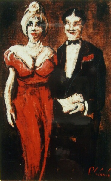Painting titled "gala de bienfaisanc…" by Patrick Lalande, Original Artwork, Oil