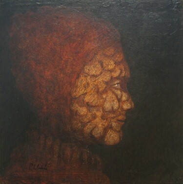 Peinture intitulée "le lépreux ,hommage…" par Patrick Lalande, Œuvre d'art originale, Autre