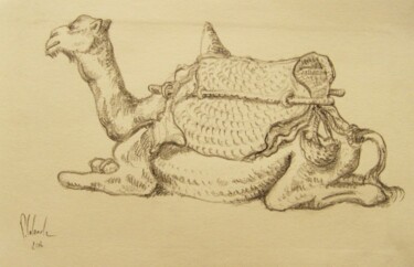 Zeichnungen mit dem Titel "le chameau" von Patrick Lalande, Original-Kunstwerk, Andere
