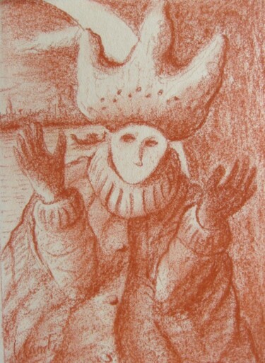 Peinture intitulée "masque" par Patrick Lalande, Œuvre d'art originale, Huile