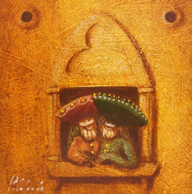 Peinture intitulée "les curieux de Veni…" par Patrick Lalande, Œuvre d'art originale, Huile