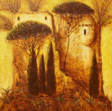 Pintura titulada "la tour de guet" por Patrick Lalande, Obra de arte original, Oleo