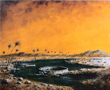 Peinture intitulée "les puits" par Patrick Lalande, Œuvre d'art originale, Huile