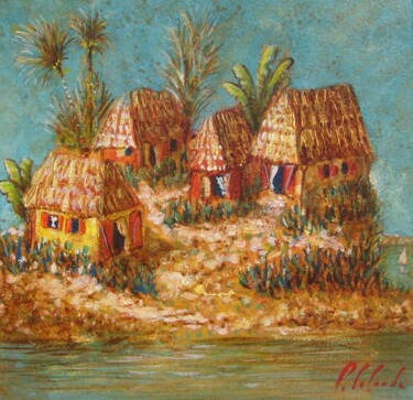Malerei mit dem Titel "îlot Haïti" von Patrick Lalande, Original-Kunstwerk
