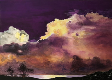 Peinture intitulée "ciel-liban.jpg" par Patrick Lecouffe, Œuvre d'art originale, Aquarelle