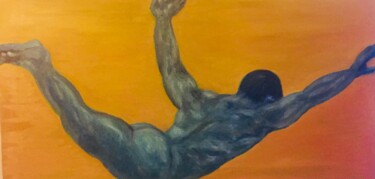 Painting titled "Plongeon" by Patrick Lemaire, Original Artwork, Oil