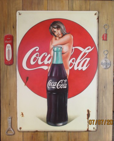 Malerei mit dem Titel "Coca cola" von Patrick Lodwitz, Original-Kunstwerk, Öl