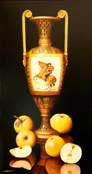 Painting titled "vase fuseau" by Patrick Lodwitz, Original Artwork, Oil